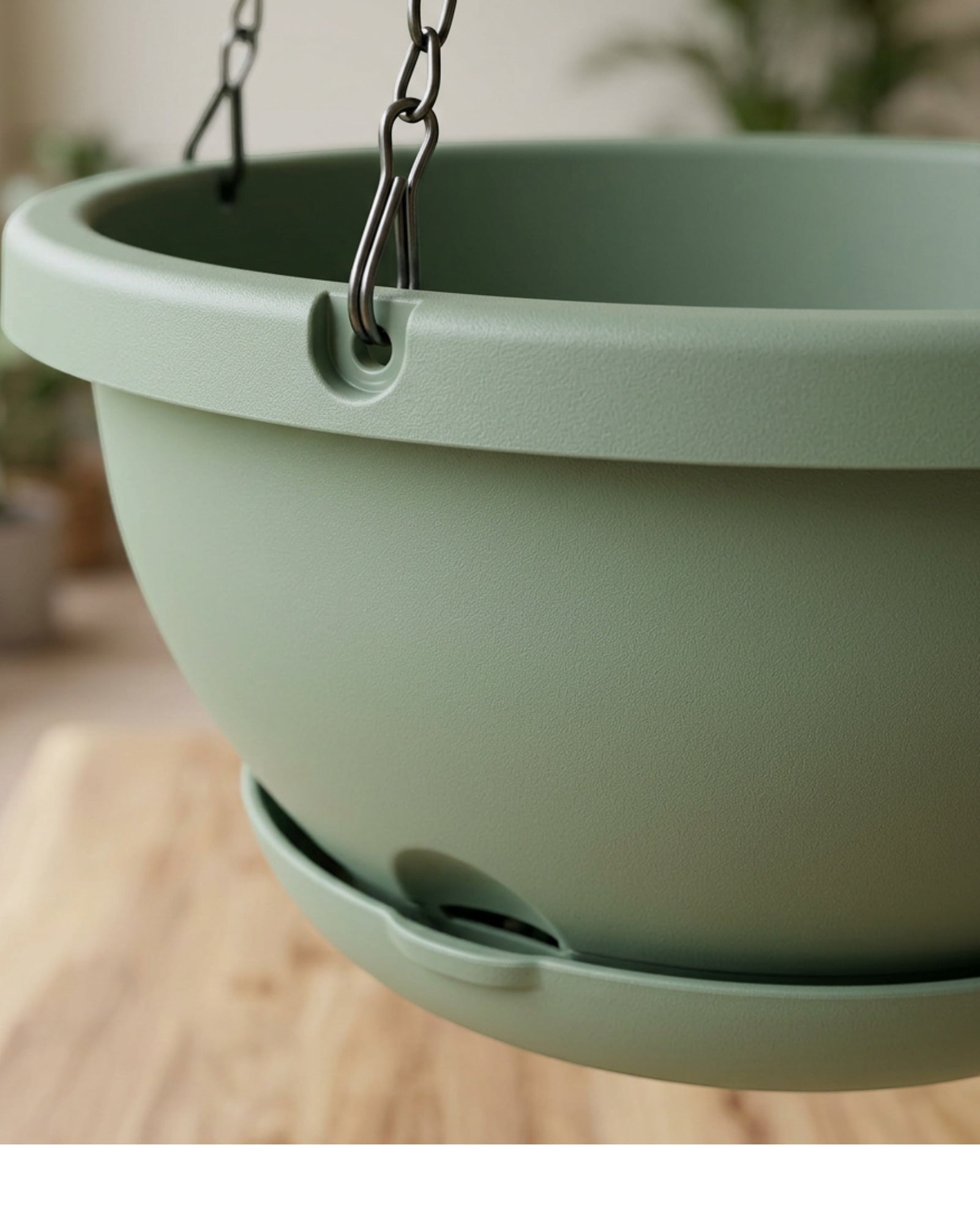 Fndzk Plastic Hanging Planter Green 10 in
