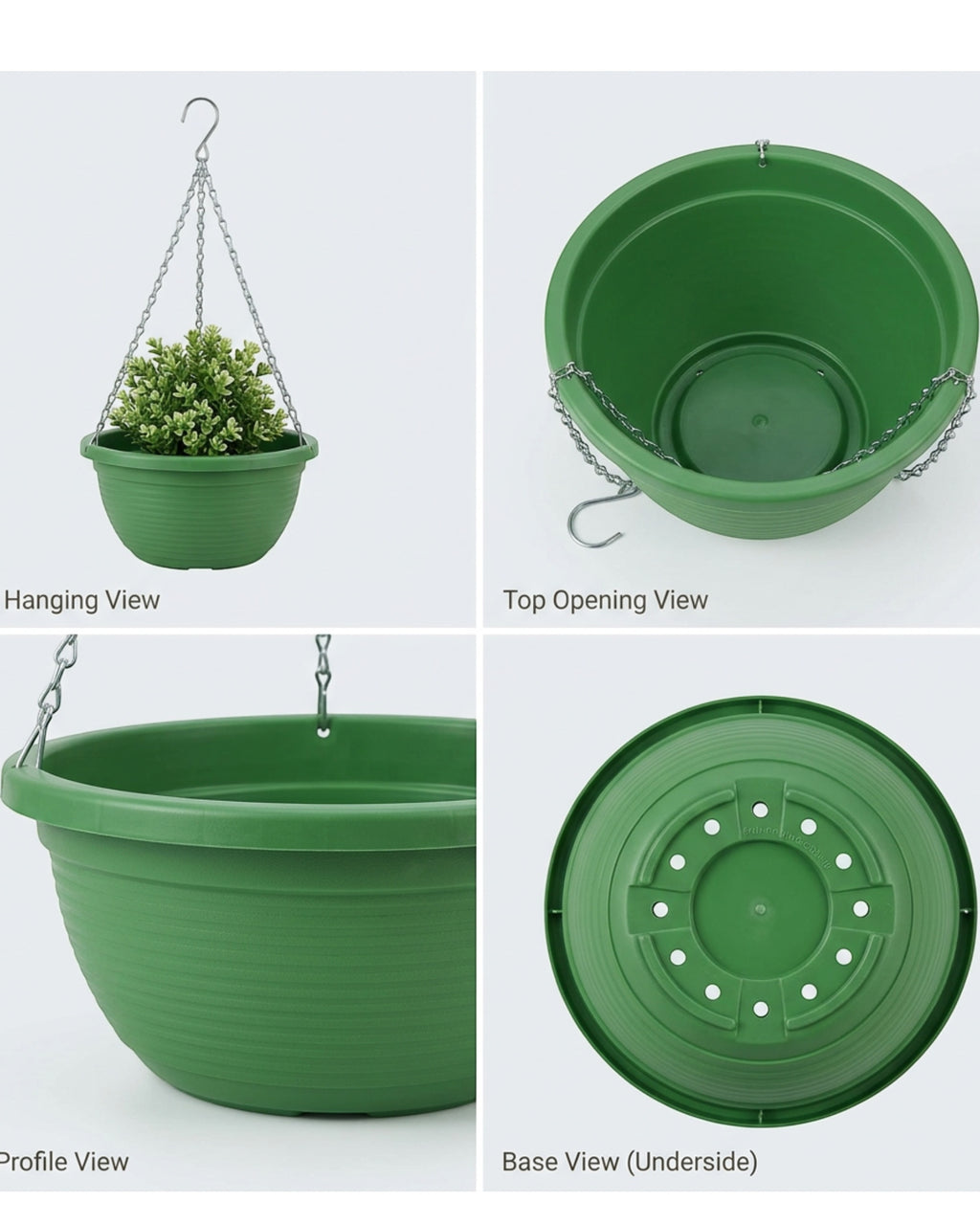 Fndzk Plastic Hanging Planter Green 10 in