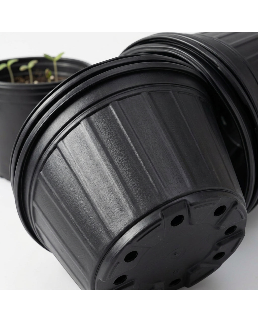 Fndzk Plastic Nursery Pots Black 6 in 4 Pack