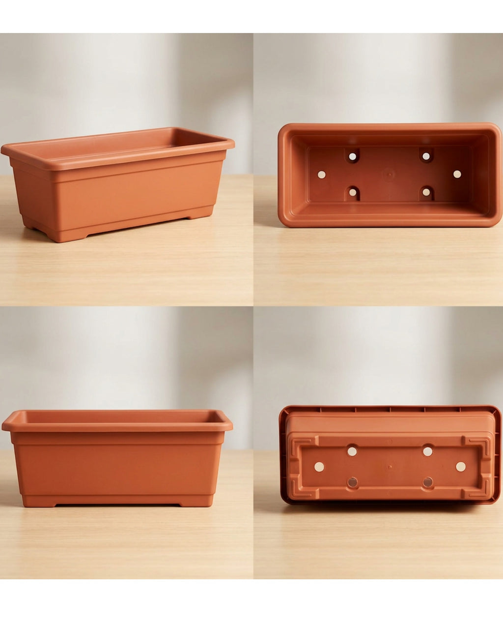 Fndzk Rectangular Plastic Planter Terra 16 in